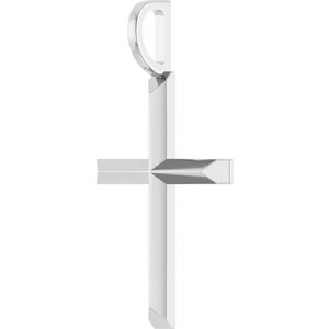 14K White Gold Knife-Edge Cross Charm/Pendant