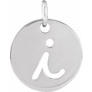 Platinum Script Initial I Pendant