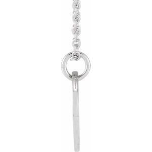 Platinum Script Initial I 16-18" Necklace