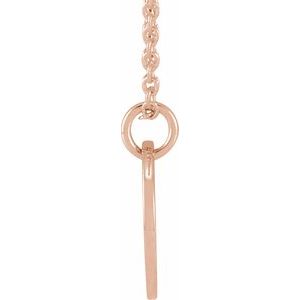 14K Rose Gold Script Initial K 16-18" Necklace