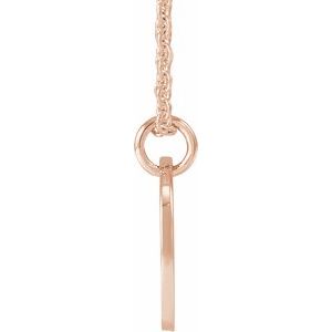 14K Rose Gold Script Initial M 16-18" Necklace