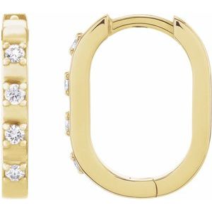 14K Yellow Gold 1/10 CTW Natural Diamond 14 mm Hoop Earrings