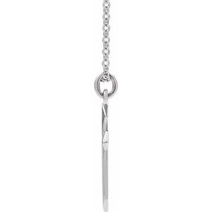 14K White Gold Cross 18" Necklace