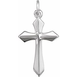 14K White Gold Cross Pendant