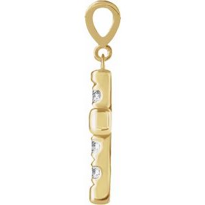 14K Yellow Gold 1/2 CTW Natural Diamond French-Set Cross Pendant
