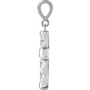 Sterling Silver 1/4 CTW Natural Diamond French-Set Cross Pendant