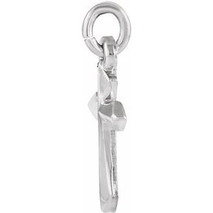 14K White Gold Cross Pendant