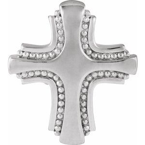 14K White Gold Cross Slide Pendant