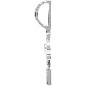 14K White Gold .03 CT Natural Diamond Love Charm/Pendant