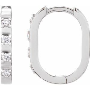 14K White Gold 1/10 CTW Natural Diamond 14 mm Hoop Earrings