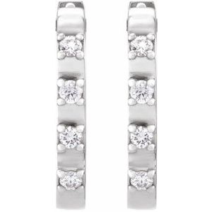 Sterling Silver 1/10 CTW Natural Diamond 14 mm Hoop Earrings