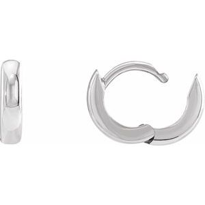Platinum 12 mm Hinged Hoop Earrings