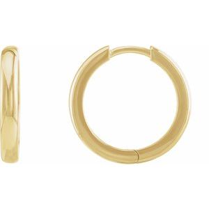 14K Yellow Gold 17 mm Hinged Hoop Earrings