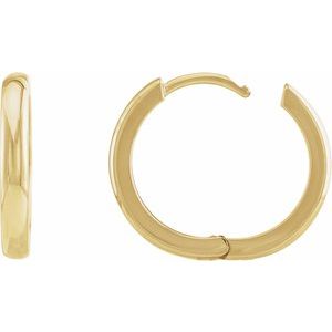 14K Yellow Gold 17 mm Hinged Hoop Earrings