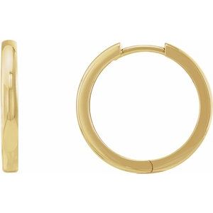 14K Yellow Gold 20 mm Hinged Hoop Earrings