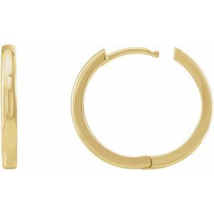 14K Yellow Gold 20 mm Hinged Hoop Earrings
