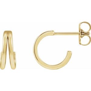 14K Yellow Gold 10 mm Hoop Earring