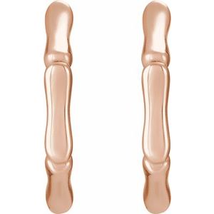 14K Rose Gold Hinged Bamboo 21 mm Hoop Earrings