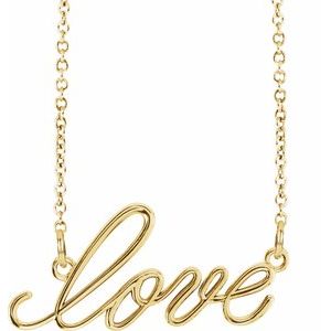 14K Yellow Gold Love 16 1/2" Necklace