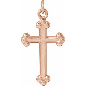 14K Rose Gold Cross Pendant