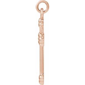 14K Rose Gold Cross Pendant
