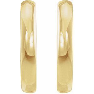 14K Yellow Gold 15 mm Hinged Hoop Earrings
