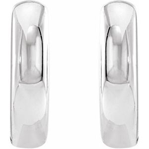 Platinum 17 mm Hinged Hoop Earrings