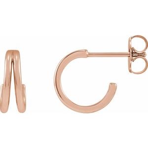 14K Rose Gold 10 mm Hoop Earring