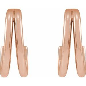 14K Rose Gold 13 mm Hoop Earrings
