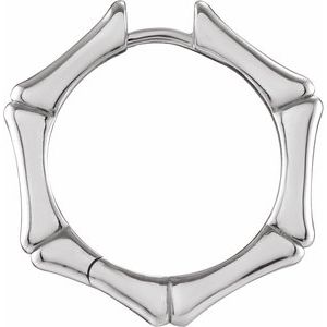 Sterling Silver Hinged Bamboo 21 mm Hoop Earring