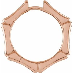 14K Rose Gold Hinged Bamboo 21 mm Hoop Earring