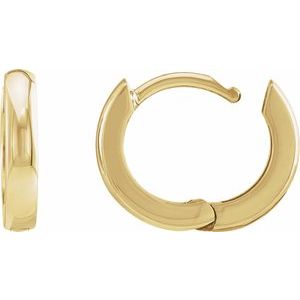 14K Yellow Gold 12 mm Hinged Hoop Earrings