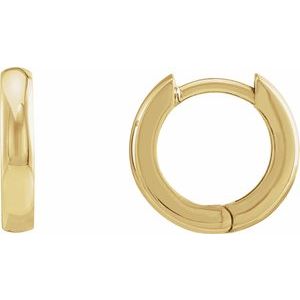 14K Yellow Gold 12 mm Hinged Hoop Earrings