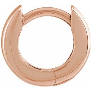 14K Rose Gold 9.5 mm Hinged Hoop Earring