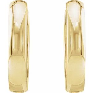 14K Yellow Gold 12 mm Hinged Hoop Earrings
