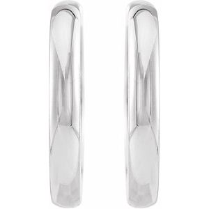 Platinum 17 mm Hinged Hoop Earrings