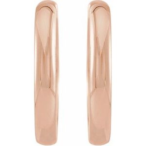 14K Rose Gold 17 mm Hinged Hoop Earrings