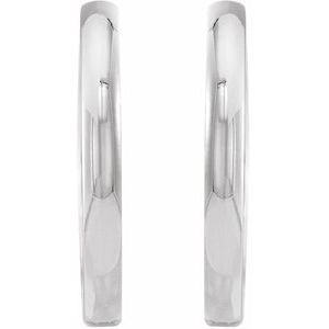 Platinum 20 mm Hinged Hoop Earrings