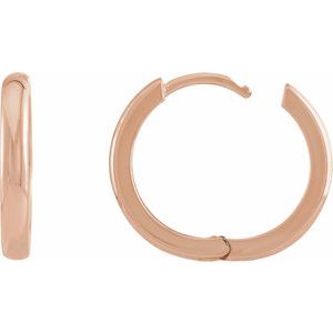 14K Rose Gold 17 mm Hinged Hoop Earrings