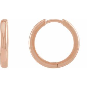 14K Rose Gold 17 mm Hinged Hoop Earrings