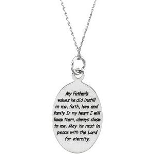 Sterling Silver Loss of a Father 18" Necklace