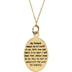 14K Yellow Gold Loss of a Father 18" Necklace