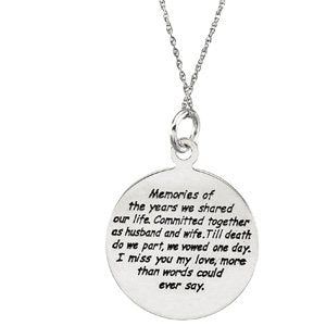 Sterling Silver Loss of a Spouse 18" Necklace