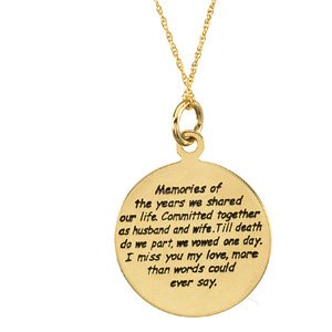 14K Yellow Gold Loss of a Spouse 18" Necklace