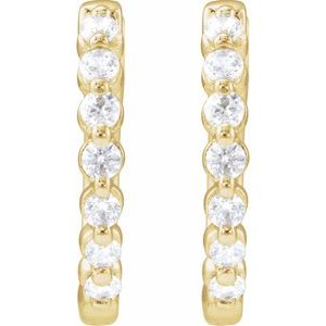 14K Yellow Gold 1/3 CTW Lab-Grown Diamond Hoop Earrings