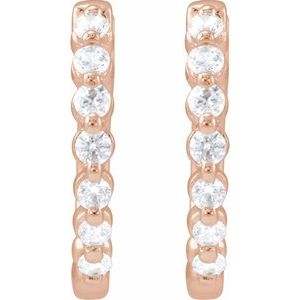 14K Rose Gold 1/3 CTW Lab-Grown Diamond Hoop Earrings