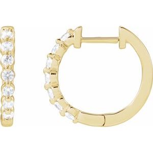 14K Yellow Gold 1/3 CTW Lab-Grown Diamond Hoop Earrings