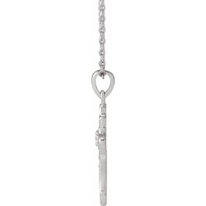 Platinum .08 CTW Natural Diamond Vintage-Inspired Cross 16-18" Necklace