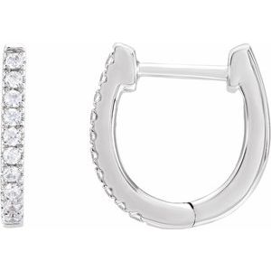 14K White Gold 1/6 CTW Lab-Grown Diamond Hoop Earrings