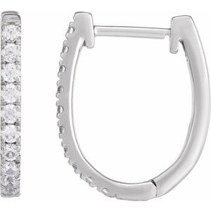 14K White Gold 1/3 CTW Lab-Grown Diamond Hoop Earrings